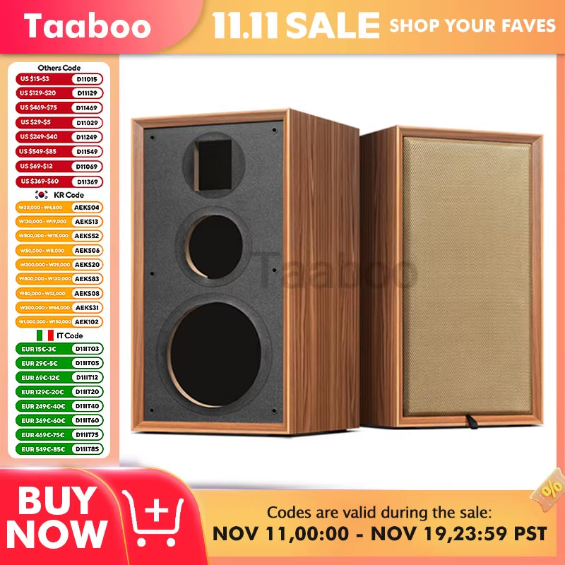 8-Inch Three-Way Labyrinth Speaker Enclosure for DIY Hi-Fi Audio Bookshelf Applications - Artisan Crafted Wooden Passive Speaker Box