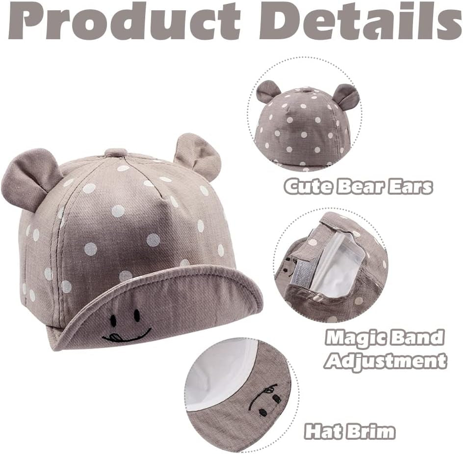 Infant Sun Hat with Bear Design - Stylish Cartoon Cap for Spring and Summer