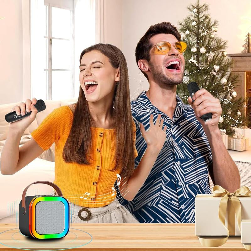 HITOZON Portable Wireless Karaoke Speaker System with Microphone - Premium Stereo Sound, RGB LED Lighting, and Voice Modification Capabilities for Home and Outdoor Entertainment - Perfect Gift for Celebrations and Birthdays