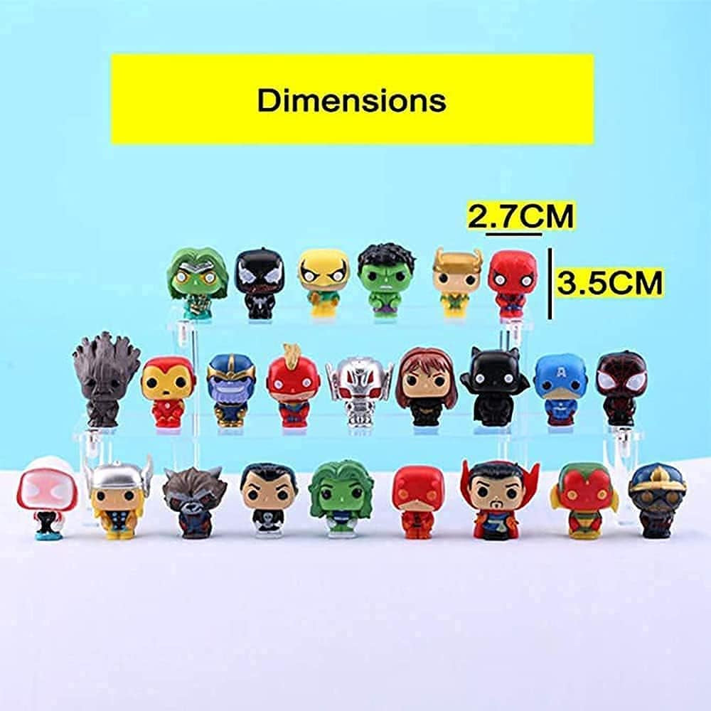 24 Mini Superhero Cake Decorations, 1.4-Inch Superhero Figurines for Party Decoration and Cake Toppers, Holiday Gifts and Collectibles for Kids Titan Hero Toys
