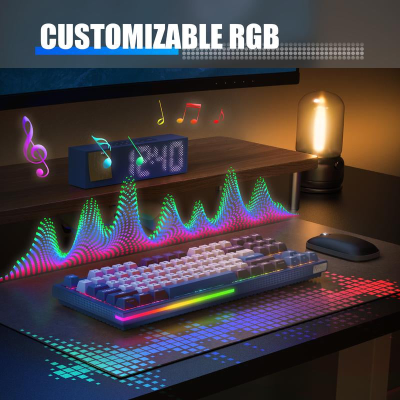 KEMOVE K87 Wireless Hot-Swap Mechanical Gaming Keyboard - 87 Keys, RGB Backlighting, 4000mAh Battery, Triple-Mode Connectivity - Limited Time Offer