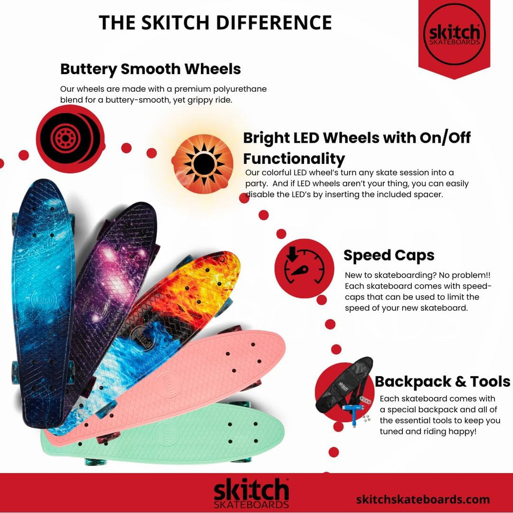 Skateboards for Kids, Teens and Adults | Premium Skateboard Gift Set for Beginners and Pros Complete with Mini Cruiser Board + Skateboard Backpack + Video Course + Speed Control + Skate Tool