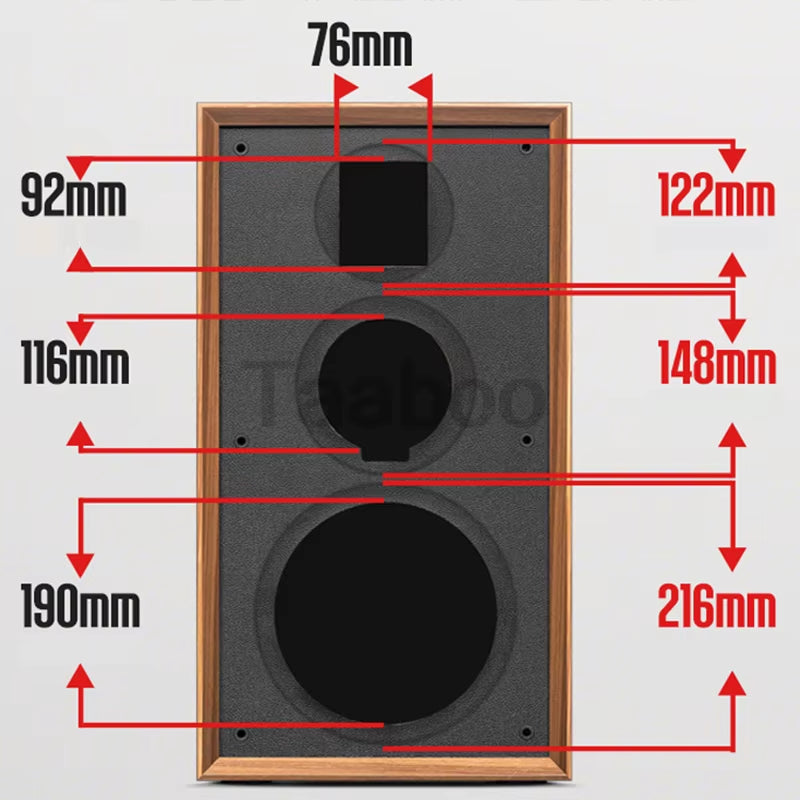 8-Inch Three-Way Labyrinth Speaker Enclosure for DIY Hi-Fi Audio Bookshelf Applications - Artisan Crafted Wooden Passive Speaker Box