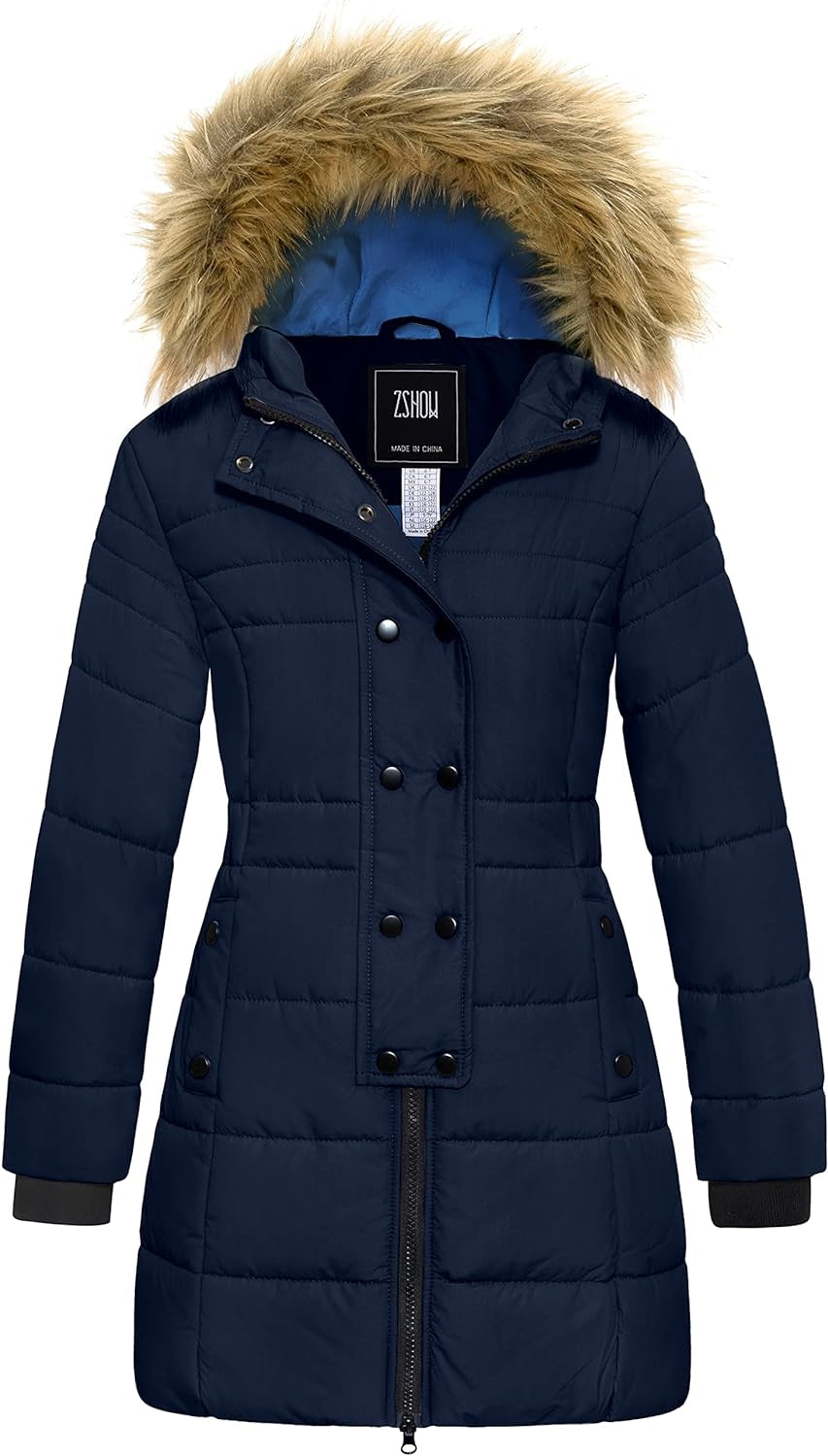Girls' Waterproof Long Winter Parka and Puffer Jacket