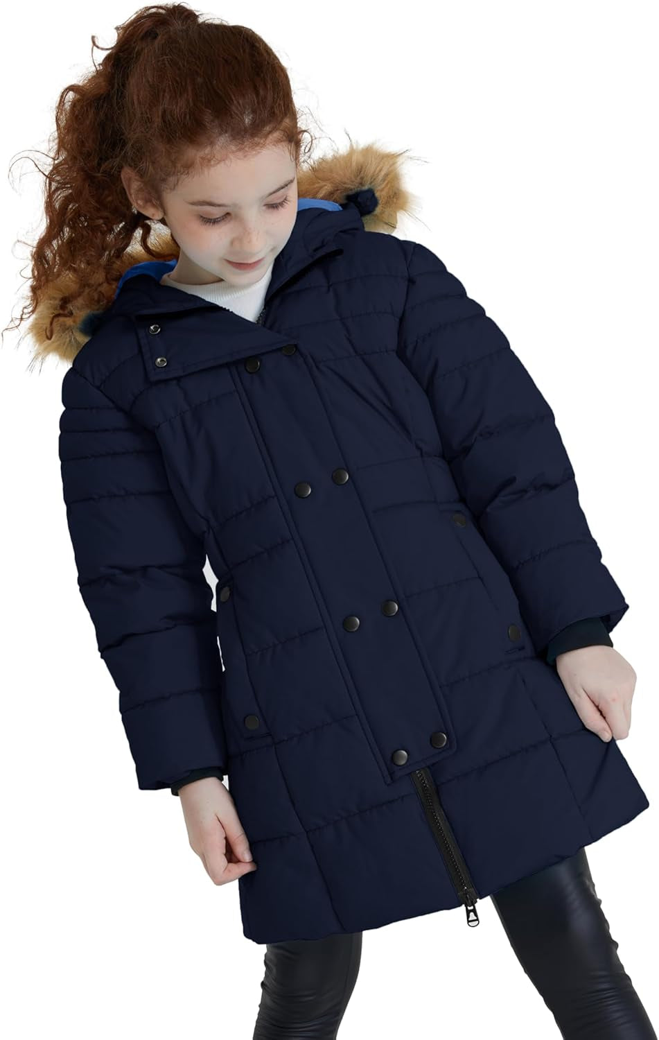 Girls' Waterproof Long Winter Parka and Puffer Jacket