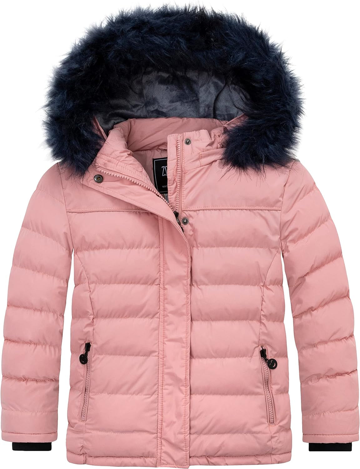 Girls' Winter Hooded Puffer Jacket with Luxurious Fleece Lining