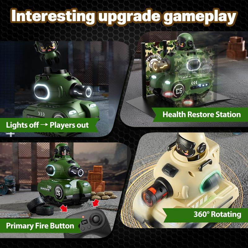 Dual Pack Remote Control Battle Tanks with Laser Tag and Infrared Technology | Hobby RC Vehicles Featuring Ejecting Functions | Perfect Gift for Children Aged 6-10 for Christmas and Birthdays