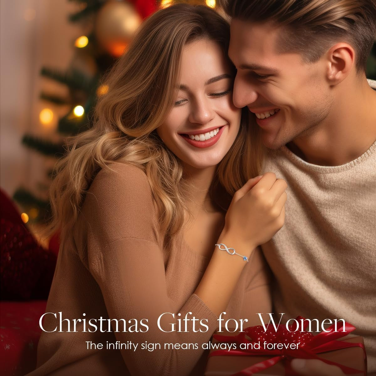 Infinity Heart Birthstone Charm Link Bracelet in 925 Sterling Silver - Adjustable Gift for Women on Special Occasions