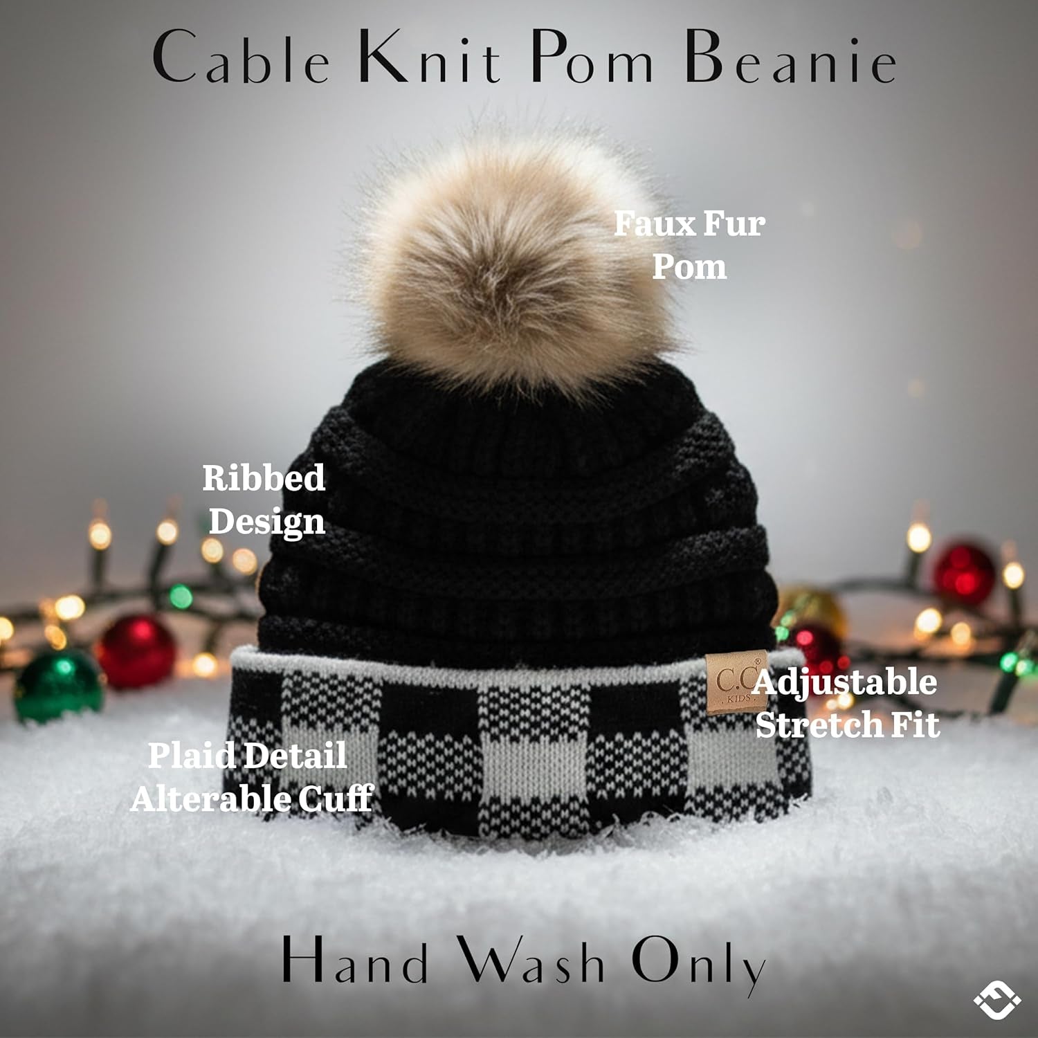 Toddler Pom Beanie - Warm and Cozy Knit Hat for Ages 1-4, Ideal Winter Snow Cap for Boys and Girls