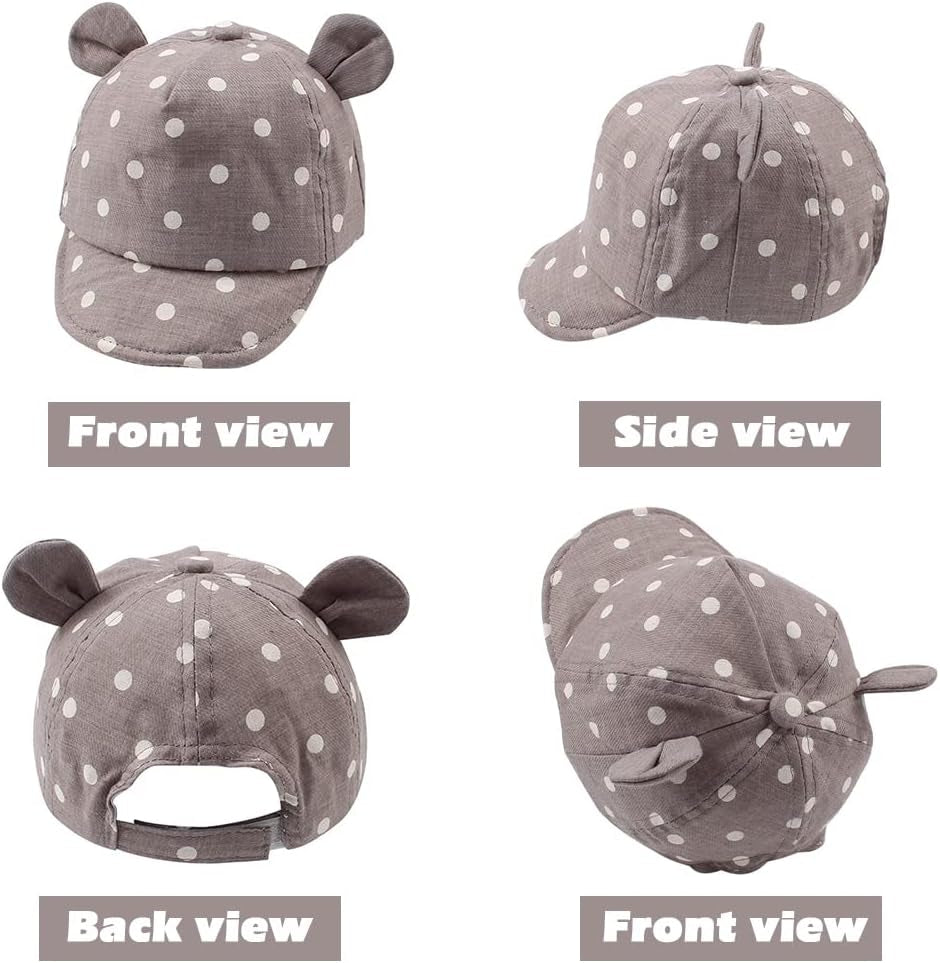 Infant Sun Hat with Bear Design - Stylish Cartoon Cap for Spring and Summer