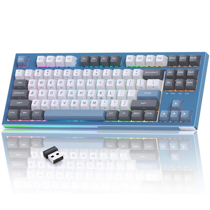 KEMOVE K87 Wireless Hot-Swap Mechanical Gaming Keyboard - 87 Keys, RGB Backlighting, 4000mAh Battery, Triple-Mode Connectivity - Limited Time Offer