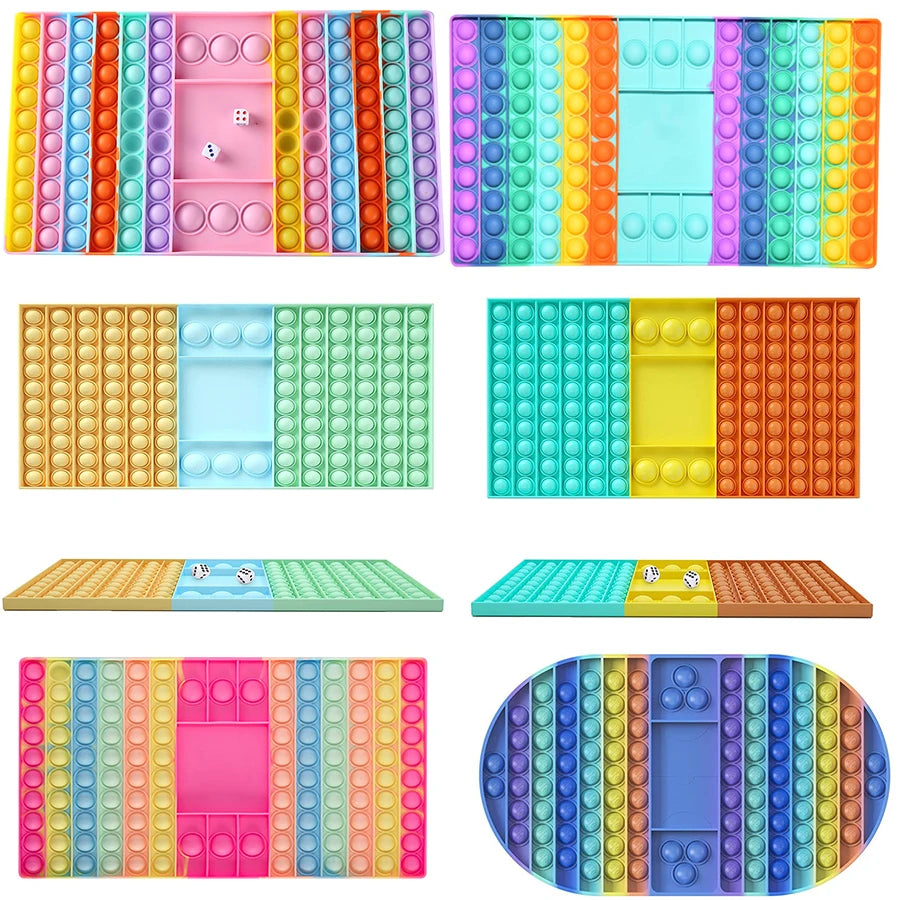 Big Size Fidget Toy Xxl Square Chessboard Push Bubble Fidget Sensory Toys for Parent-Child Times Antistress Game Toy