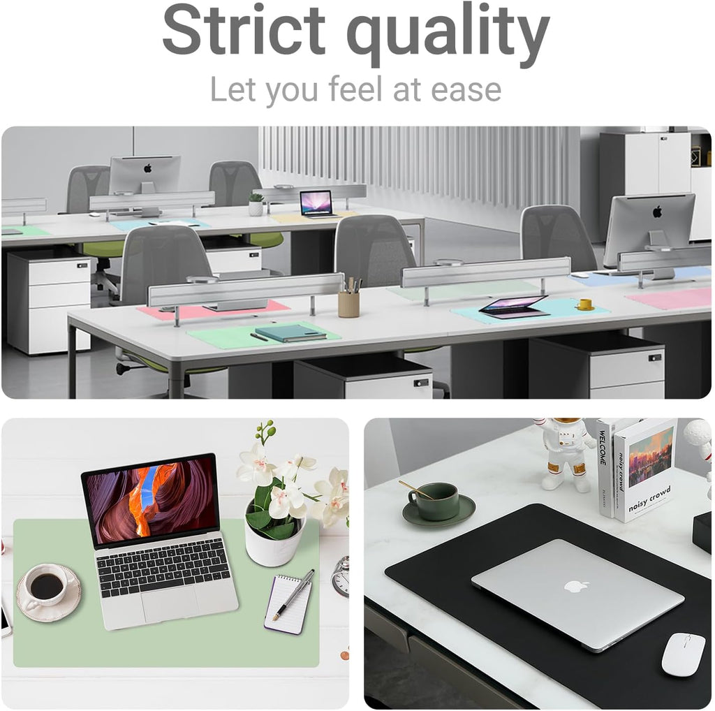 Leather Desk Pad Protector - Non-Slip Mouse Pad and Writing Surface for Office and Home (Moss Green, 30" x 14")