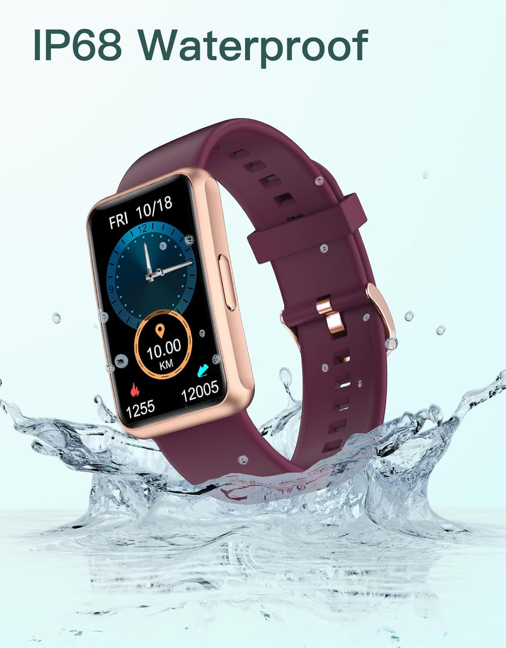 Fitness Tracker - Bluetooth-Free, App-Free, Phone-Free, IP68 Waterproof Fitness Watch for Men and Women, Full Touch Screen with Step and Calorie Counter, Sleep Tracker, and Alarm Clocks (Purple)