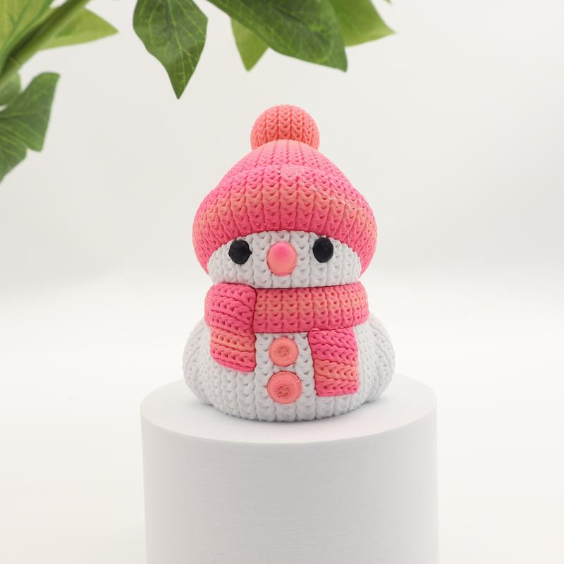 3D Printed Snowman Collectible Figurine Set - Sophisticated Desktop Decoration Available in Sets of 1 or 6