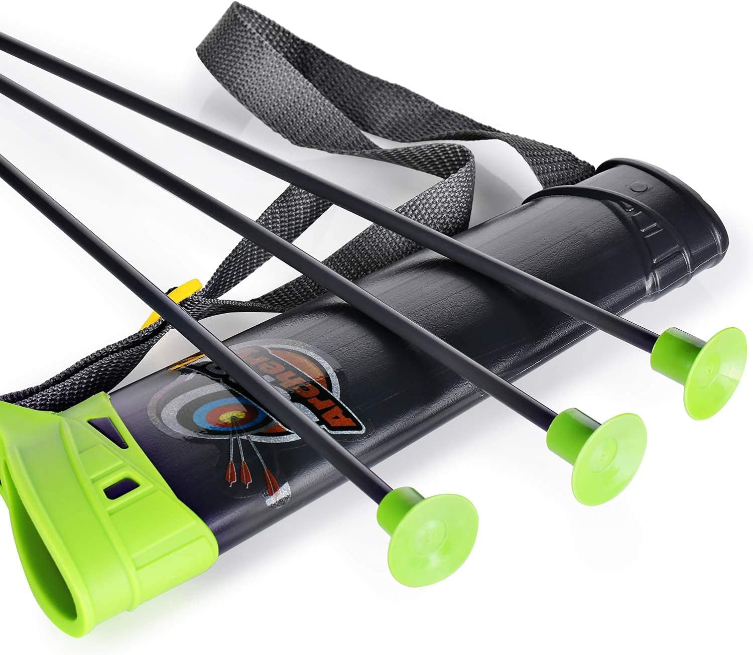 Kids Bow and Arrows, Light up Archery Set for Kids Outdoor Hunting Game with 5 Durable Suction Cup Arrows, Luminous Bow and Sighting Device, Green