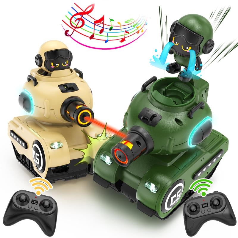 Dual Pack Remote Control Battle Tanks with Laser Tag and Infrared Technology | Hobby RC Vehicles Featuring Ejecting Functions | Perfect Gift for Children Aged 6-10 for Christmas and Birthdays