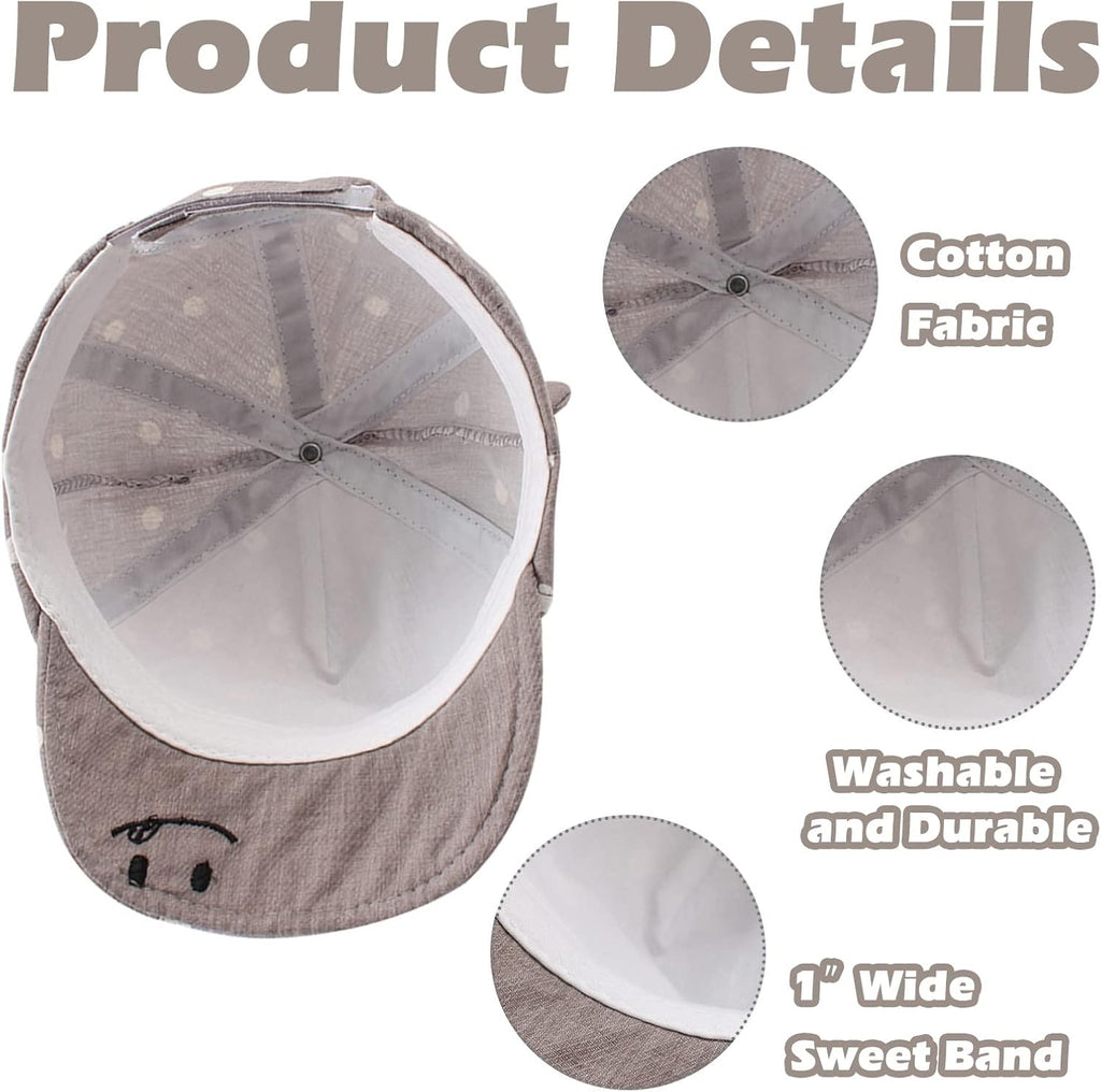 Infant Sun Hat with Bear Design - Stylish Cartoon Cap for Spring and Summer