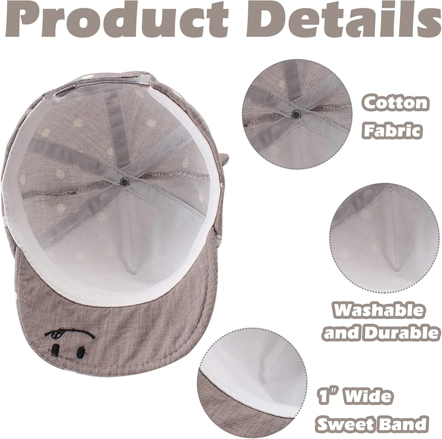 Infant Sun Hat with Bear Design - Stylish Cartoon Cap for Spring and Summer