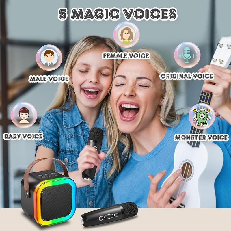 HITOZON Portable Wireless Karaoke Speaker System with Microphone - Premium Stereo Sound, RGB LED Lighting, and Voice Modification Capabilities for Home and Outdoor Entertainment - Perfect Gift for Celebrations and Birthdays