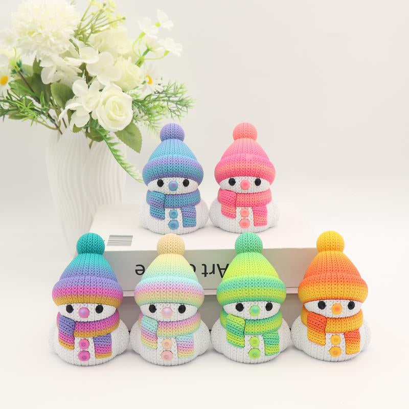 3D Printed Snowman Collectible Figurine Set - Sophisticated Desktop Decoration Available in Sets of 1 or 6