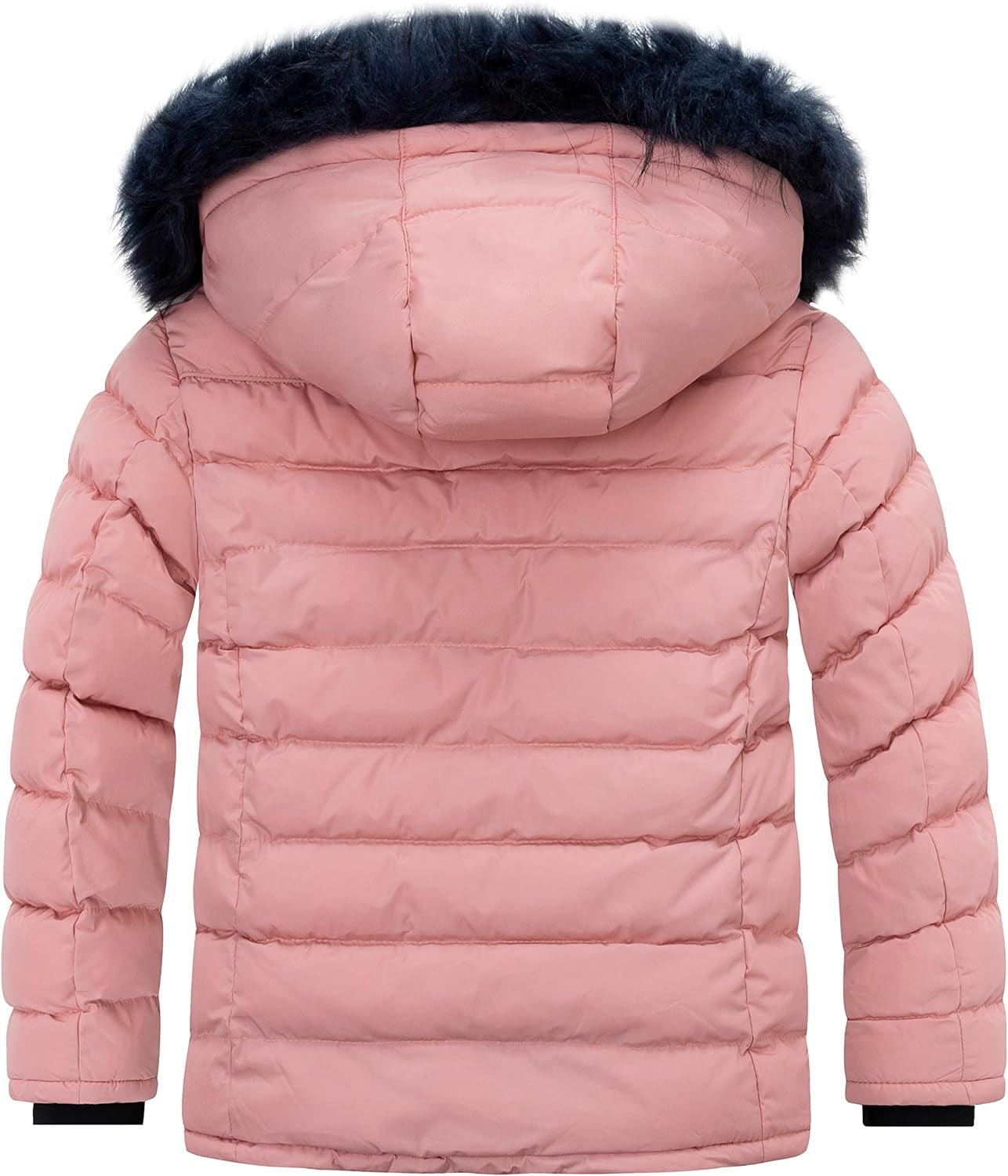 Girls' Winter Hooded Puffer Jacket with Luxurious Fleece Lining