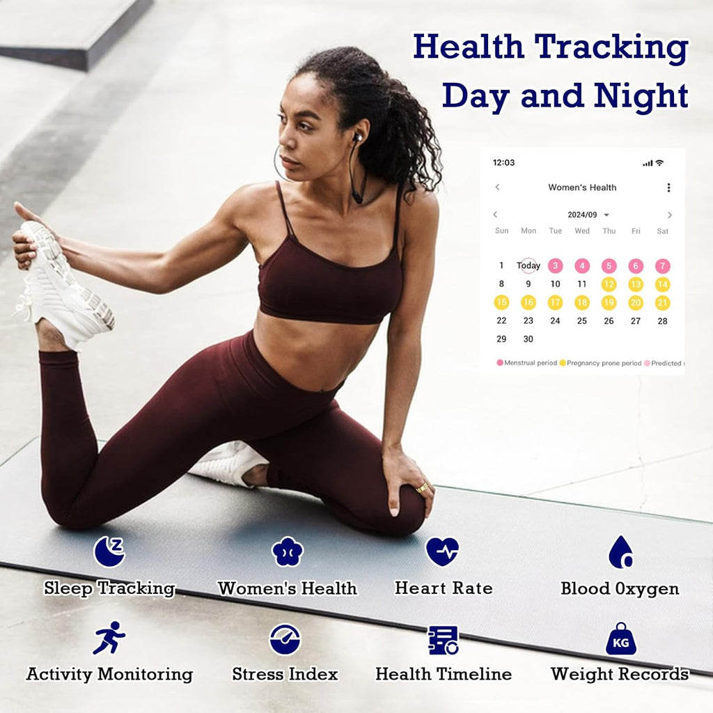 Smart Health Tracking Ring with Sleep Monitoring, Heart Rate, Waterproof Fitness Features, Activity Tracking for Steps, Distance, and Calories, Air Gesture Control, Up to 7-Day Battery Life, Compatible with iOS and Android (Light Gold, Size #12)