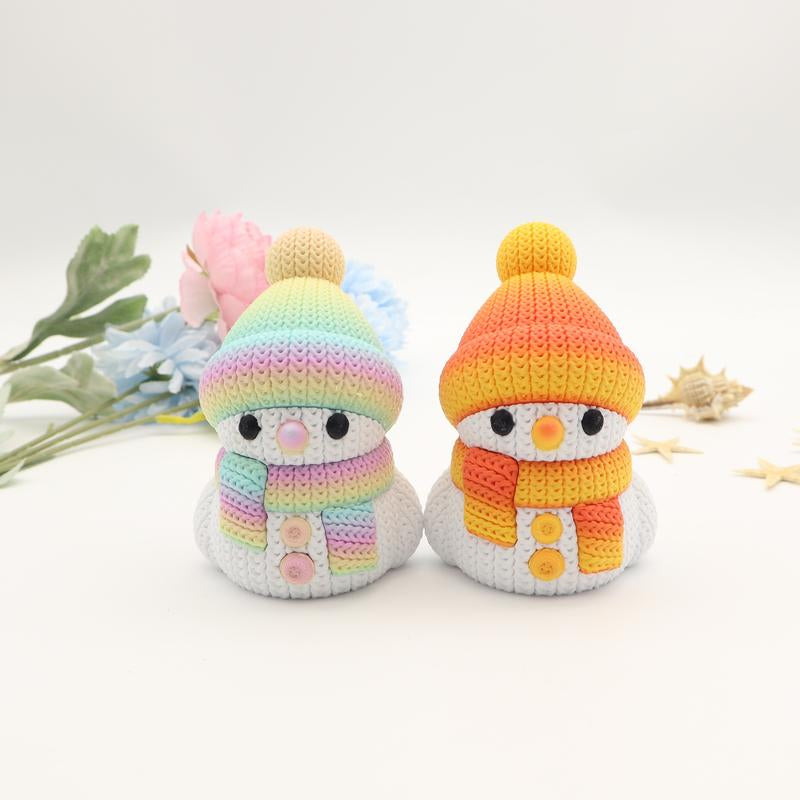 3D Printed Snowman Collectible Figurine Set - Sophisticated Desktop Decoration Available in Sets of 1 or 6