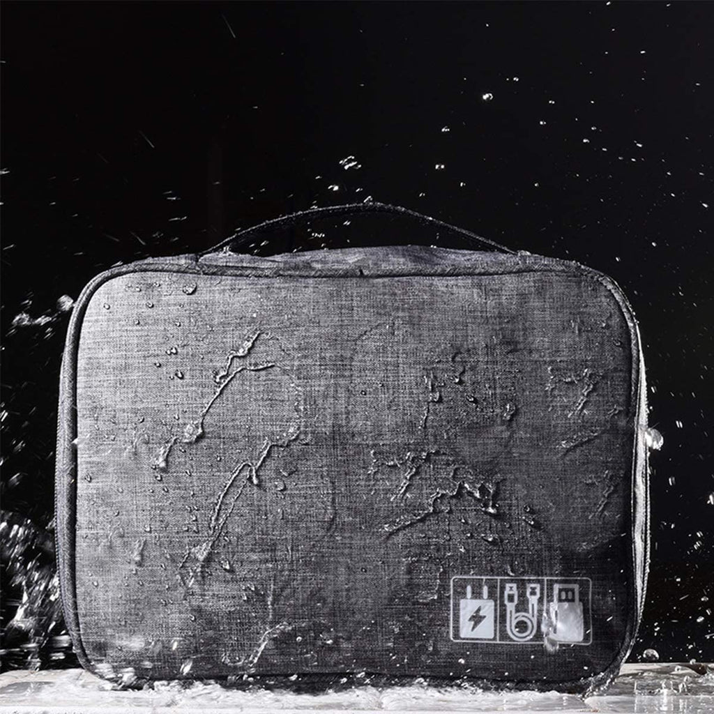 Travel Electronics Organizer - Three-Tier Accessory Case for iPad Mini, Kindle, Hard Drives, Cables, and Chargers