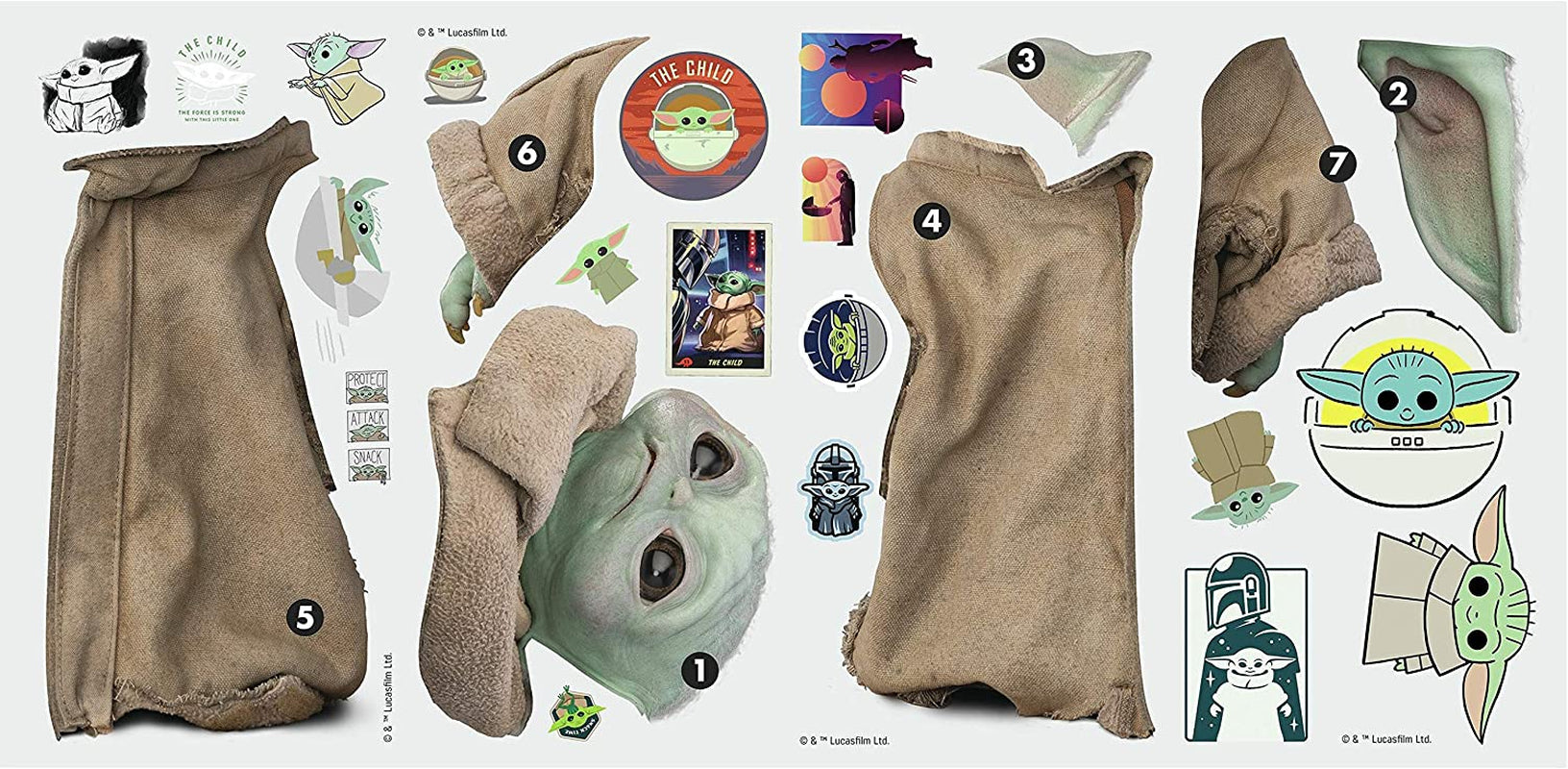 Star Wars: the Mandalorian Grogu Peel and Stick Wall Decals by , RMK4477SCS