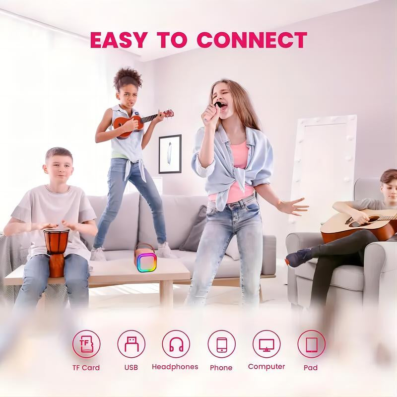 HITOZON Portable Wireless Karaoke Speaker System with Microphone - Premium Stereo Sound, RGB LED Lighting, and Voice Modification Capabilities for Home and Outdoor Entertainment - Perfect Gift for Celebrations and Birthdays