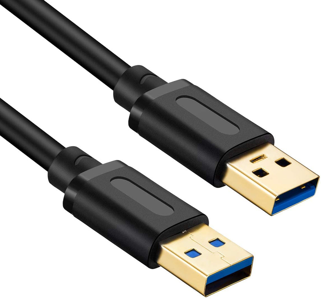 USB 3.0 Male to Male Cable, 6 Feet (1.8M) - Gold-Plated Connectors for Hard Drive Enclosures, DVD Players, and Laptop Coolers