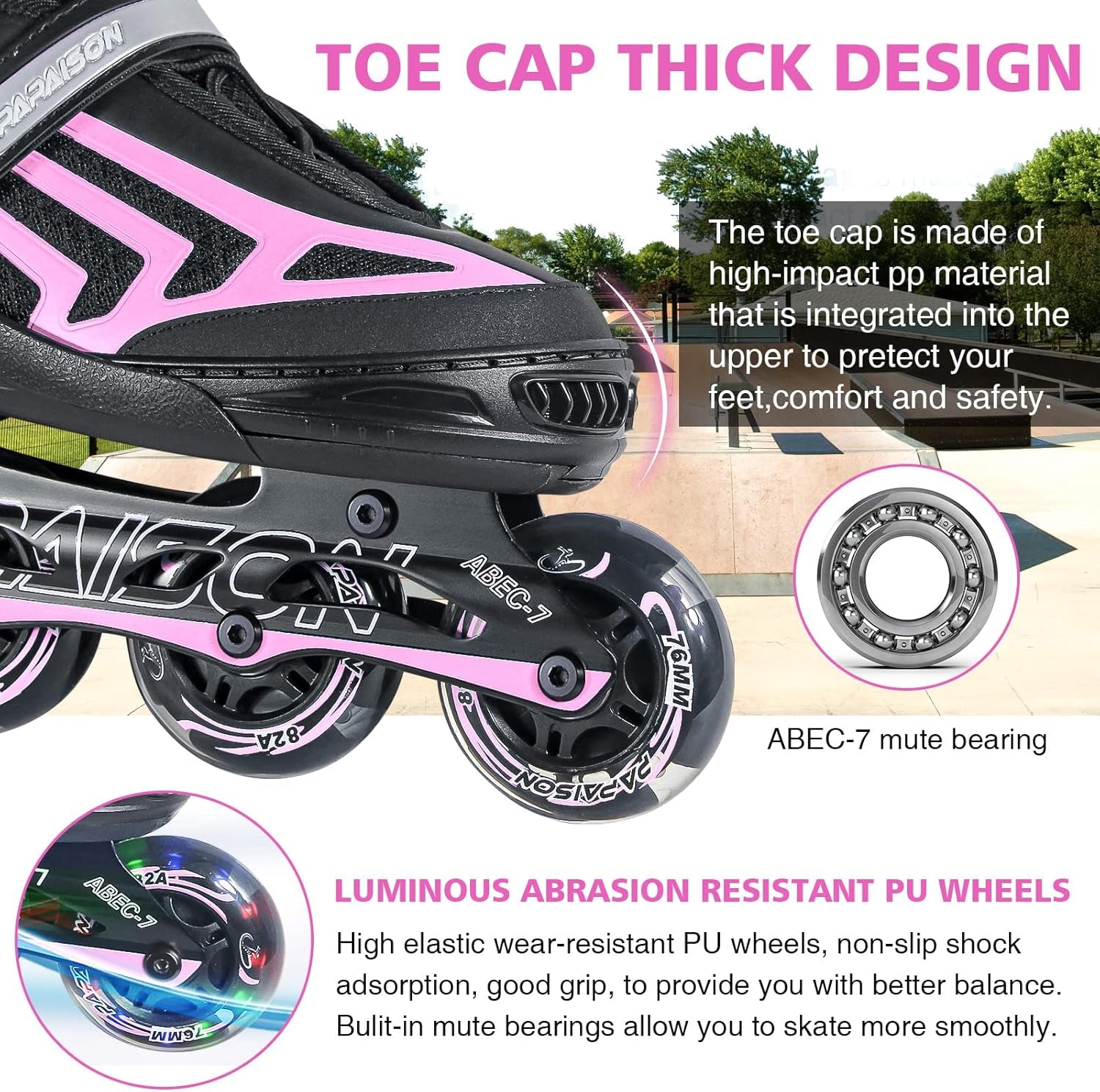 Adjustable Inline Skates for Kids and Adults with Light up Wheels Beginner Skates Fun Illuminating Roller Skates for Kids Boys and Ladies