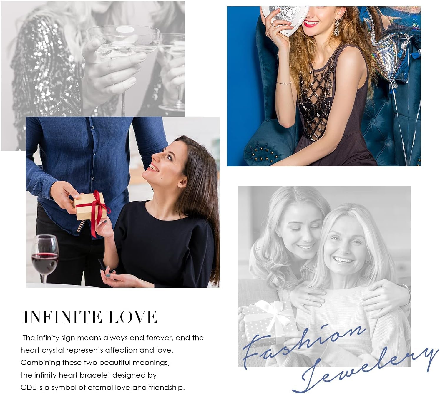 Infinity Heart Birthstone Charm Link Bracelet in 925 Sterling Silver - Adjustable Gift for Women on Special Occasions