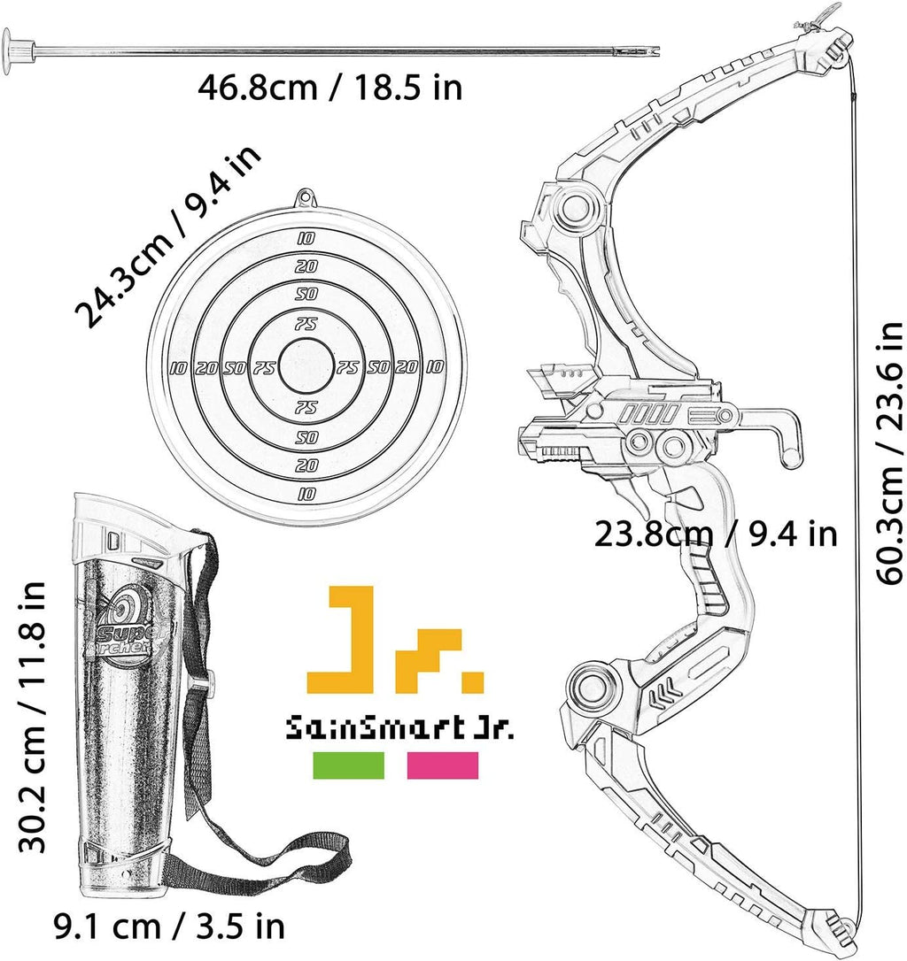 Kids Bow and Arrows, Light up Archery Set for Kids Outdoor Hunting Game with 5 Durable Suction Cup Arrows, Luminous Bow and Sighting Device, Green