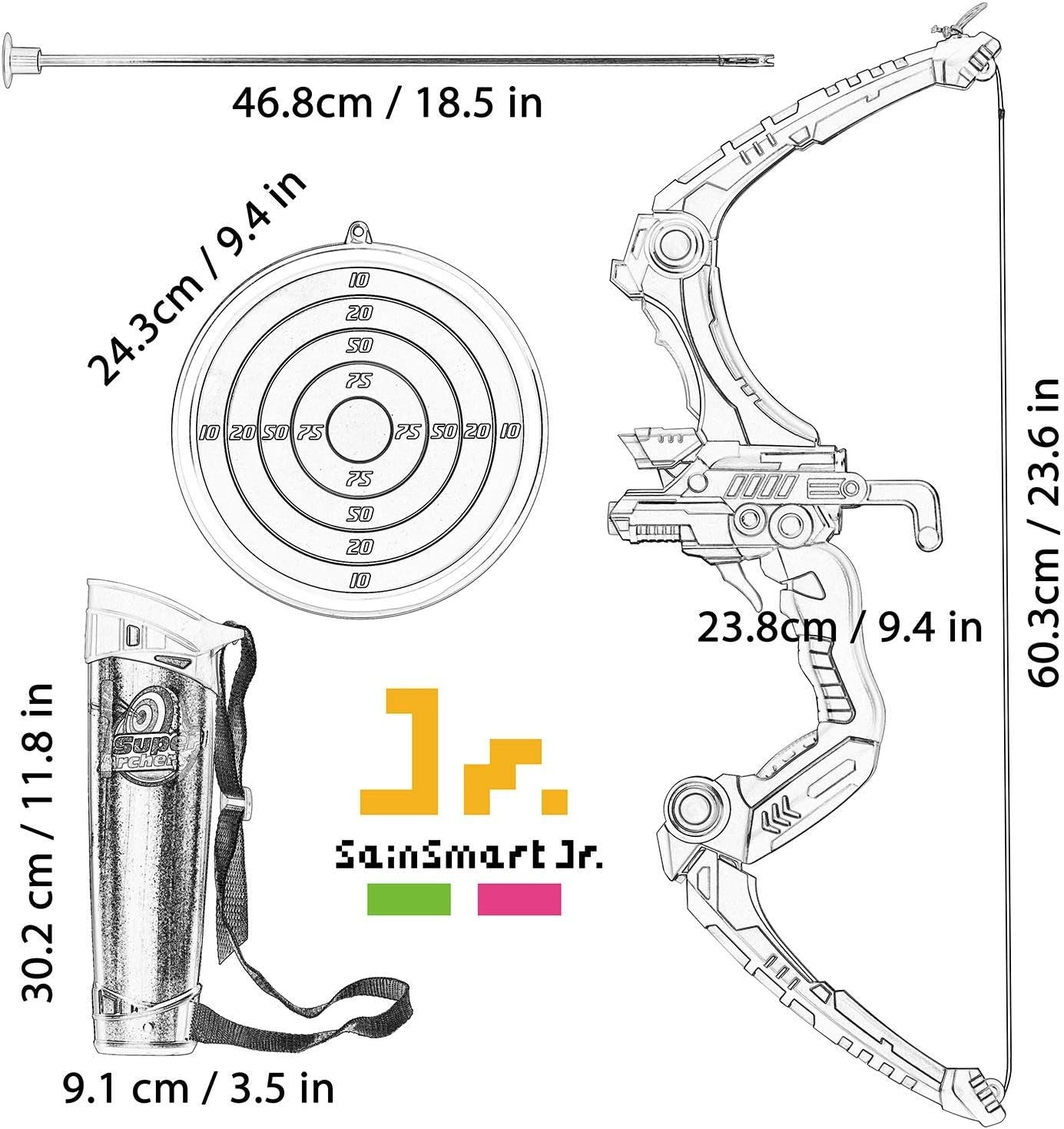 Kids Bow and Arrows, Light up Archery Set for Kids Outdoor Hunting Game with 5 Durable Suction Cup Arrows, Luminous Bow and Sighting Device, Green