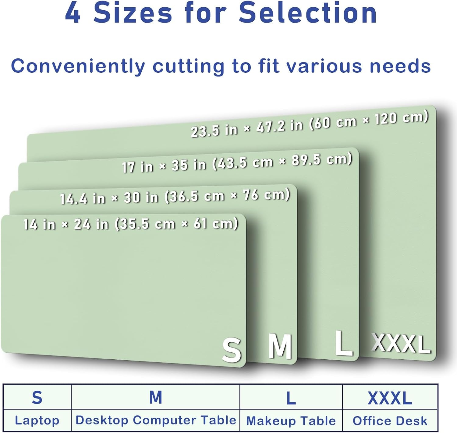 Leather Desk Pad Protector - Non-Slip Mouse Pad and Writing Surface for Office and Home (Moss Green, 30" x 14")