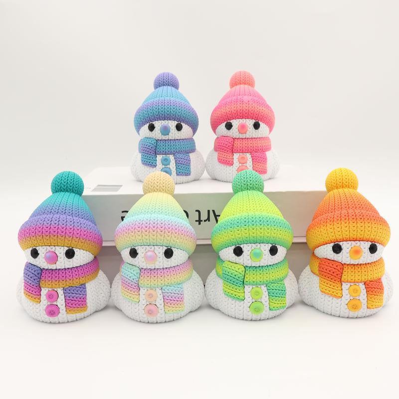 3D Printed Snowman Collectible Figurine Set - Sophisticated Desktop Decoration Available in Sets of 1 or 6