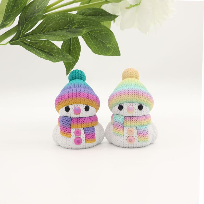 3D Printed Snowman Collectible Figurine Set - Sophisticated Desktop Decoration Available in Sets of 1 or 6