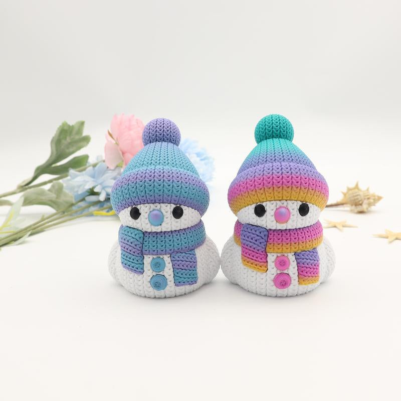 3D Printed Snowman Collectible Figurine Set - Sophisticated Desktop Decoration Available in Sets of 1 or 6