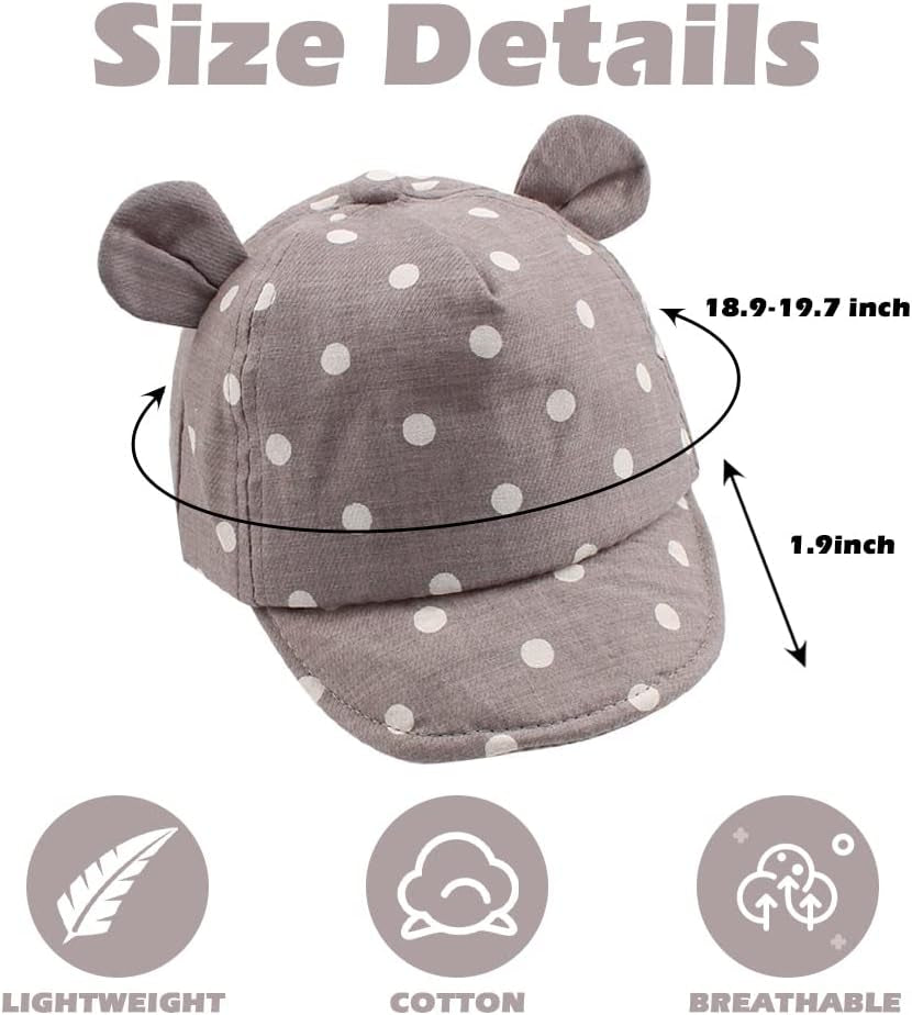 Infant Sun Hat with Bear Design - Stylish Cartoon Cap for Spring and Summer