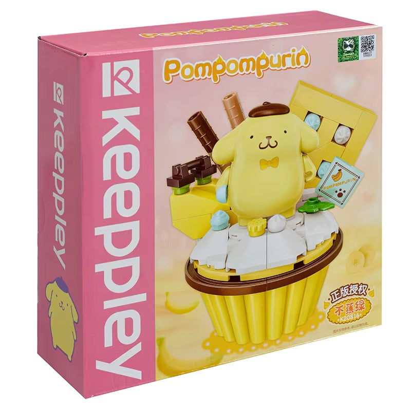 Original Sanrio Anime Cartoon Cake Cup Model DIY Assembled Blocks Figure Hello Kitty Kuromi My Melody Pre-Teaching Puzzle Toys