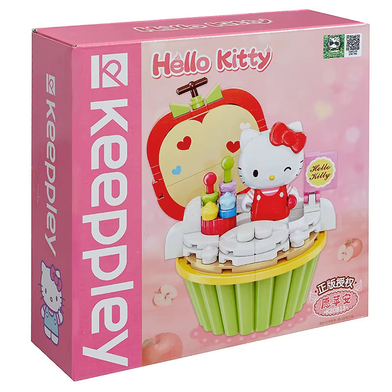 Original Sanrio Anime Cartoon Cake Cup Model DIY Assembled Blocks Figure Hello Kitty Kuromi My Melody Pre-Teaching Puzzle Toys